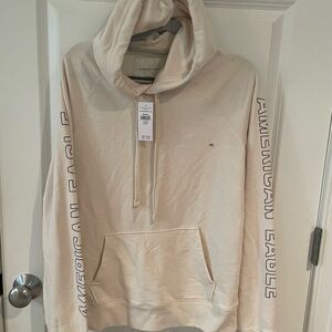 American Eagle Outfitters Cream Sweater Half-Zip Casual